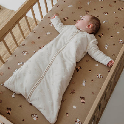 Meyco Schlafsack mit abnehmbaren Ärmeln jacquard frottee Clouds natural