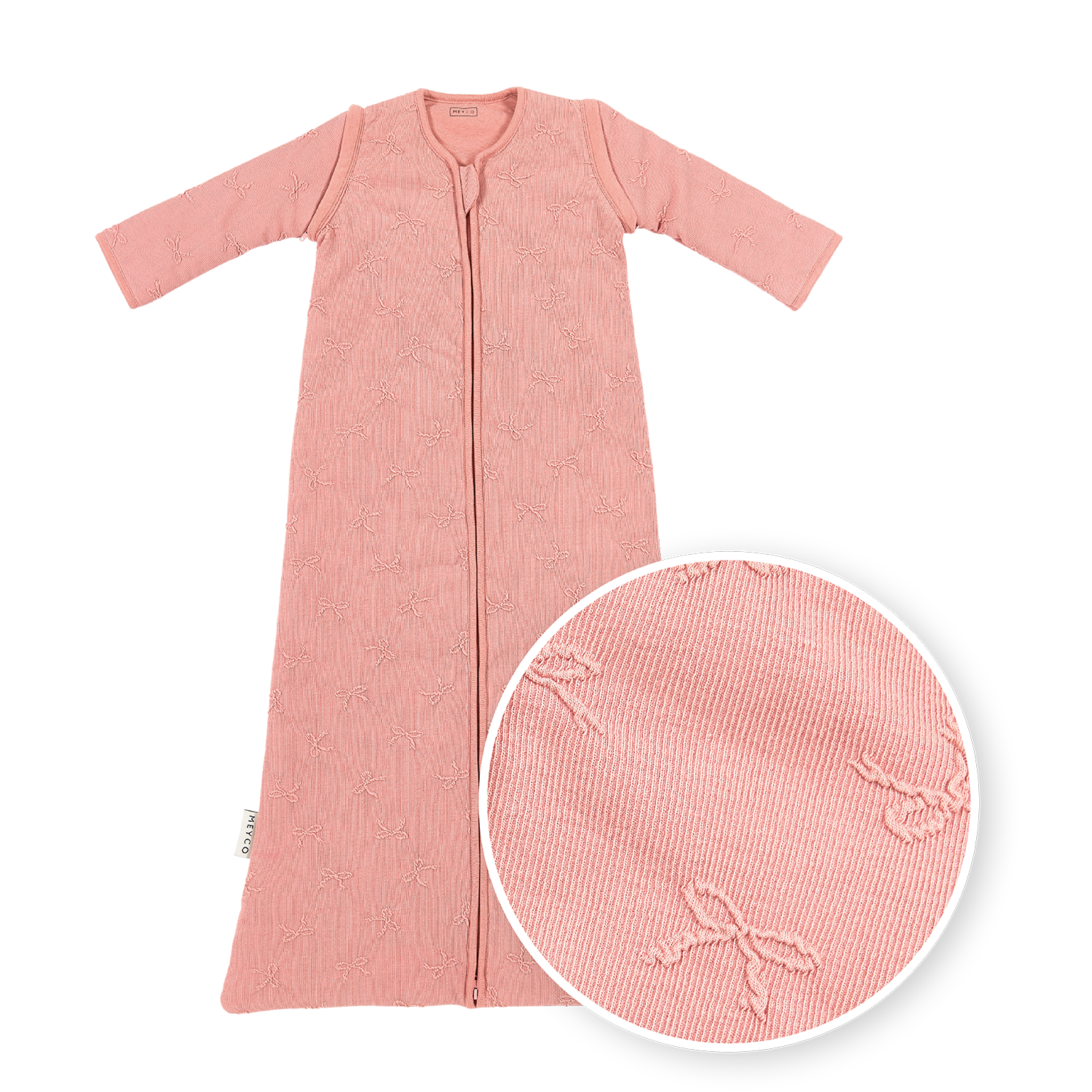 Meyco Schlafsack mit abnehmbaren Ärmeln jacquard Bow Rose Studio