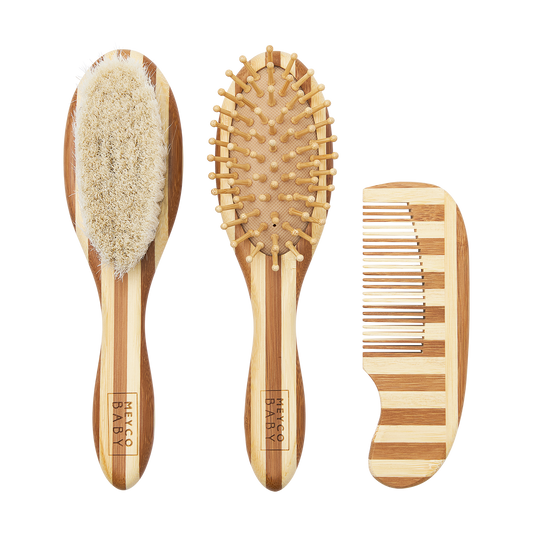 Meyco Friseurset Bambus 3-teilig Stripe Natural/Walnut Studio