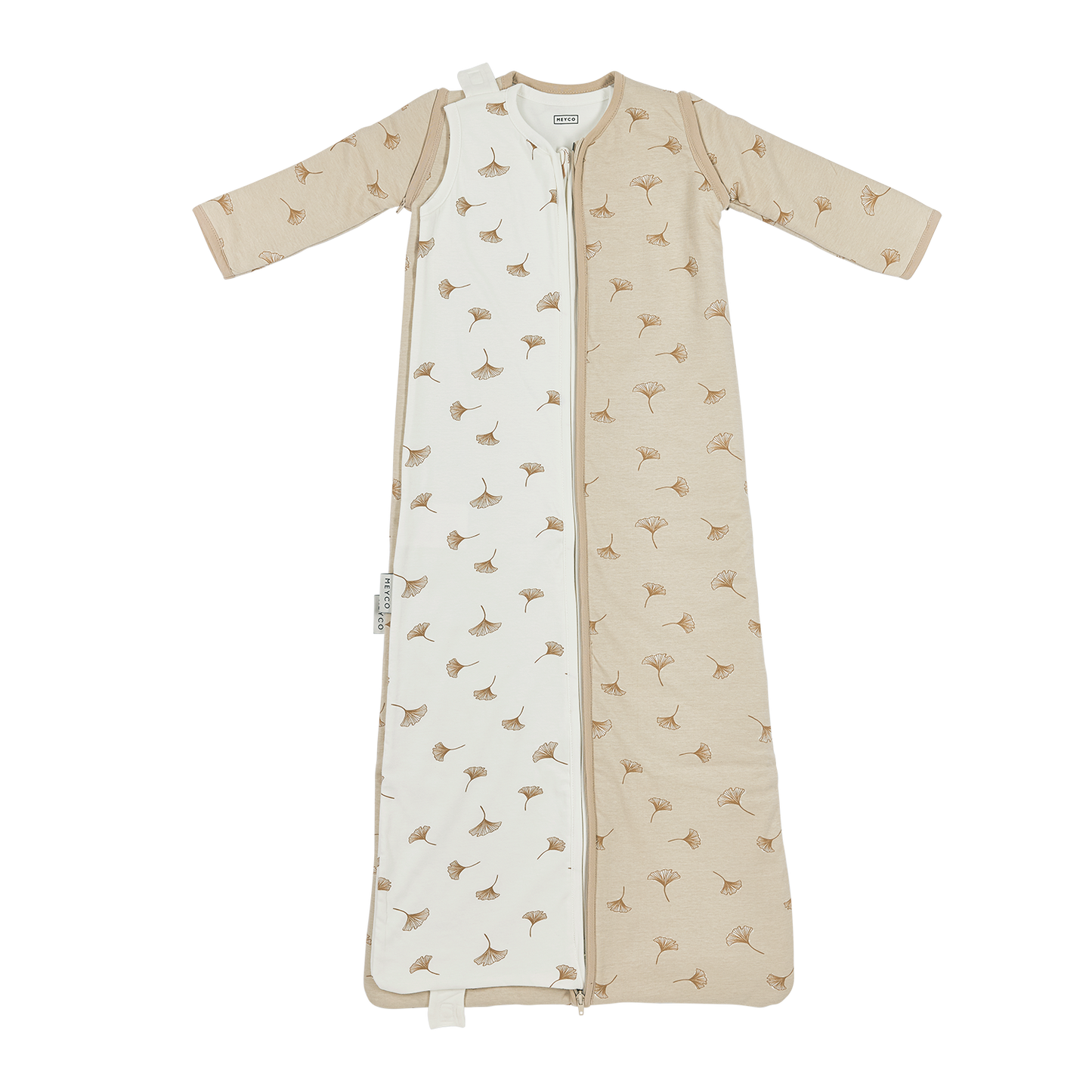 Meyco Ganzjahresschlafsack Deluxe interlock jersey Ginkgo Soft sand Studio