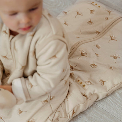 Meyco Ganzjahresschlafsack Deluxe interlock jersey Ginkgo Soft sand