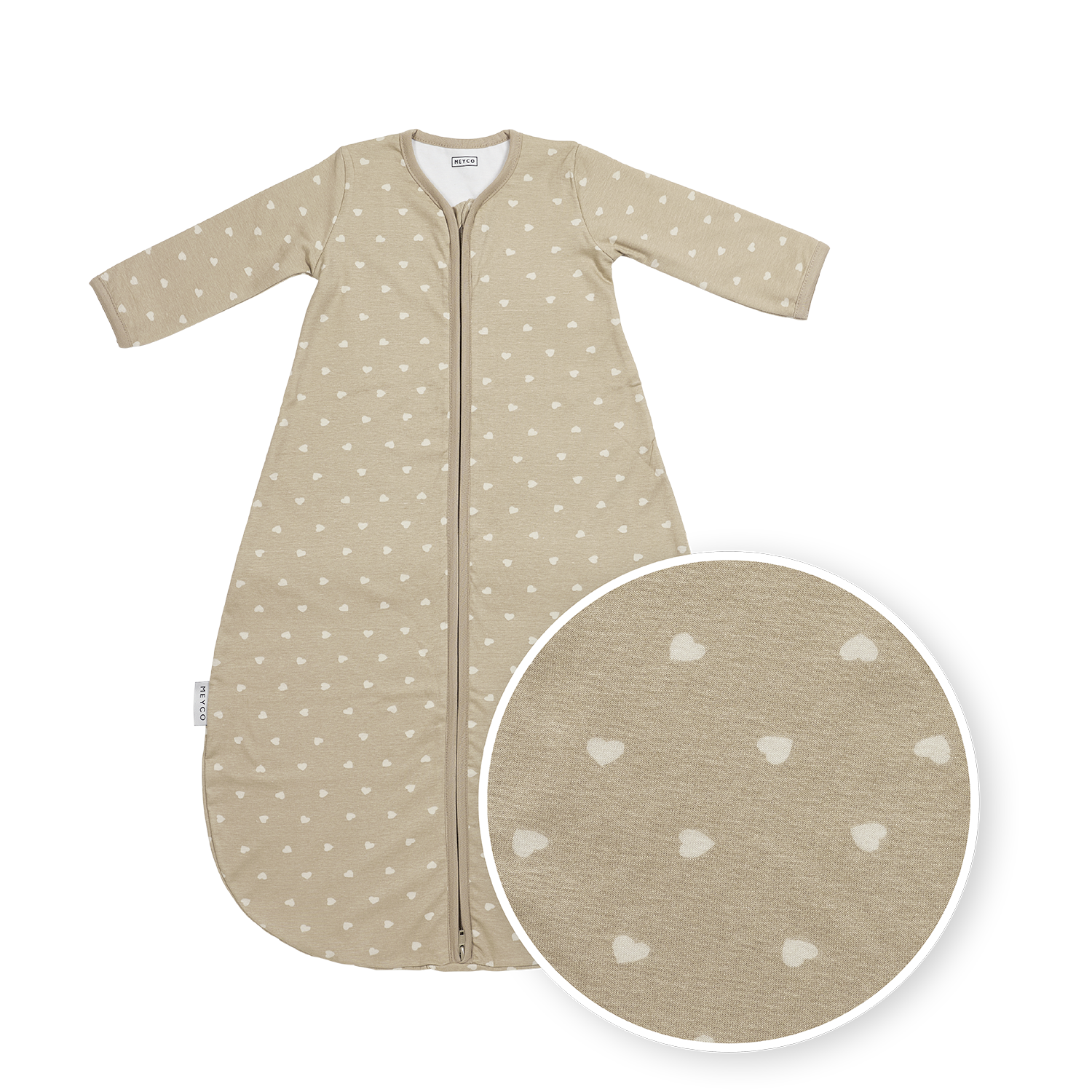 Meyco Schlafsack rund mit Ärmel jersey Sweet Heart Sand/Soft Sand Studio
