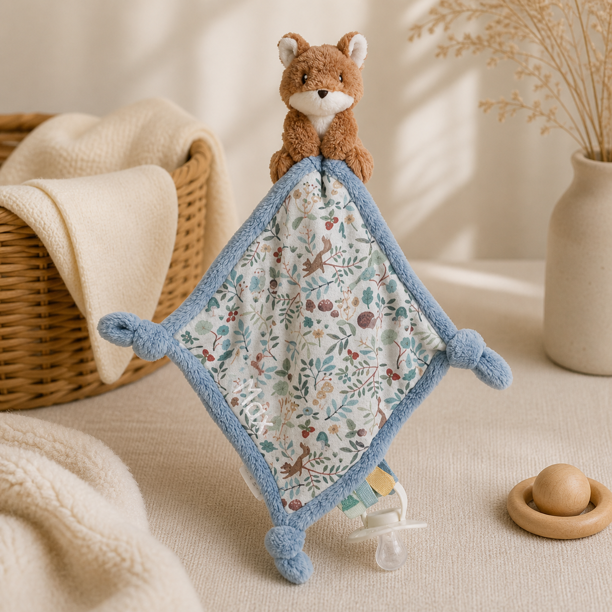 Little Dutch Kuscheltuch blau Fuchs - Forest Friends Personalisierung mit Namen