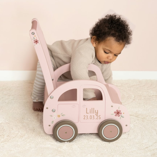 Little Dutch rosa Laufwagen Holz Fairy Garden Personalisierung mit Namen