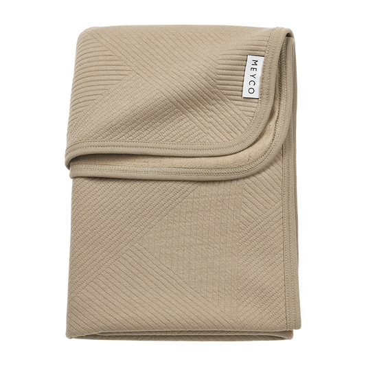 Meyco Decke gebreid jacquard flannel - Pure Taupe Pure Taupe Studio
