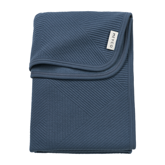 Meyco Decke gebreid jacquard flannel - Pure Indigo Pure Indigo Studio