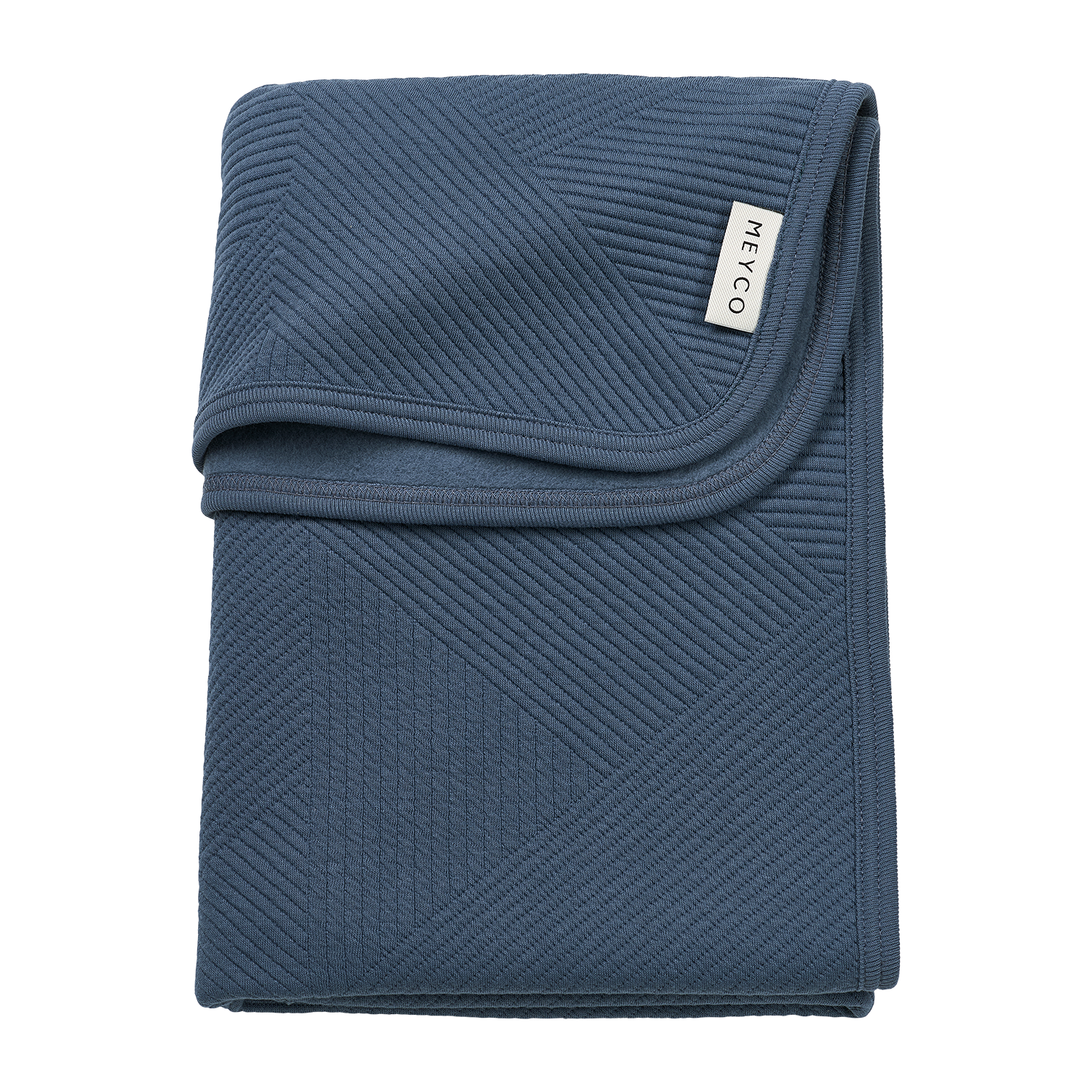 Meyco Decke gebreid jacquard flannel - Pure Indigo Pure Indigo Studio