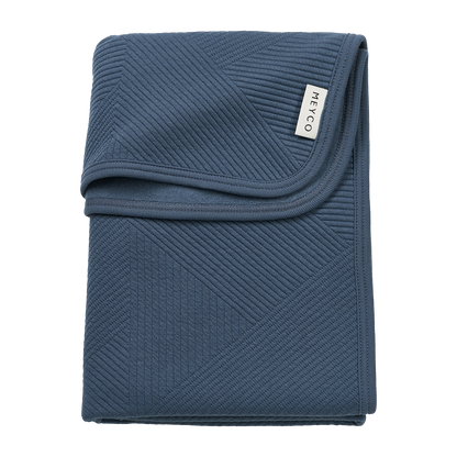 Meyco Decke gebreid jacquard flannel - Pure Indigo Pure Indigo Studio