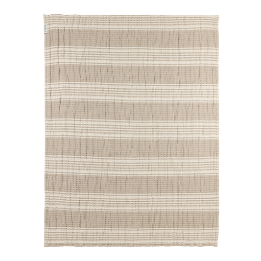 Meyco Decke vorgewaschen musselin jacquard - Stripe Sand Stripe Sand