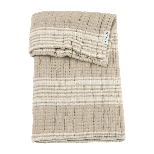 Meyco Decke vorgewaschen musselin jacquard - Stripe Sand Stripe Sand Studio