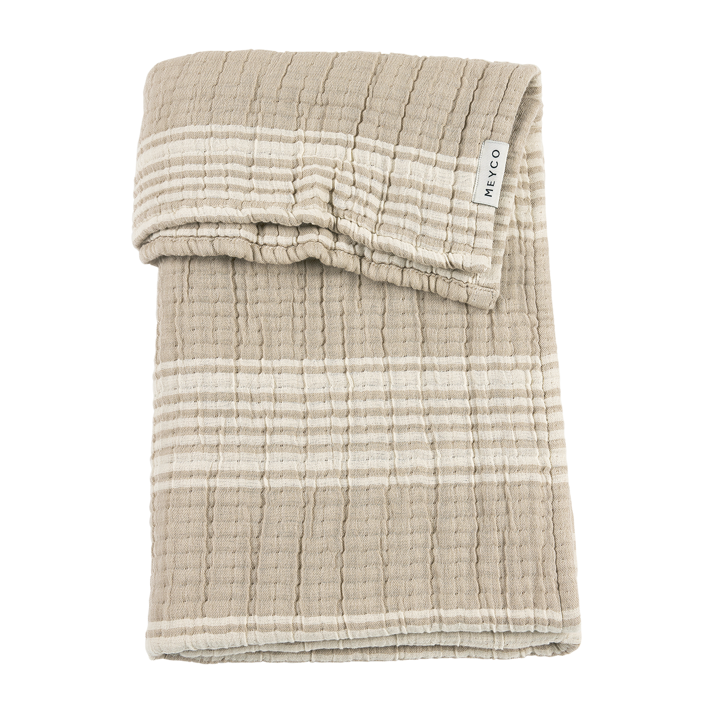 Meyco Decke vorgewaschen musselin jacquard - Stripe Sand Stripe Sand Studio