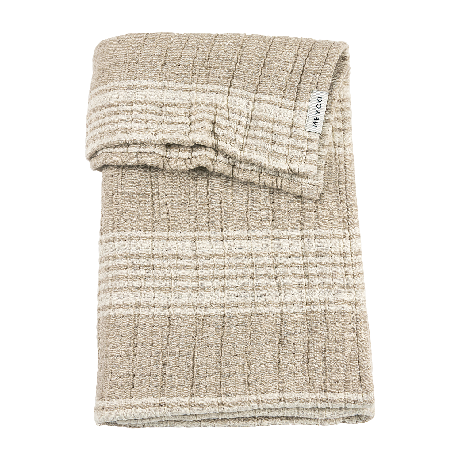 Meyco Decke vorgewaschen musselin jacquard - Stripe Sand Stripe Sand Studio