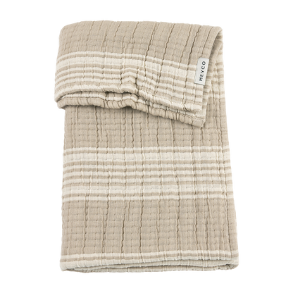Meyco Decke vorgewaschen musselin jacquard - Stripe Sand Stripe Sand Studio