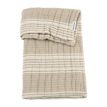 Meyco Decke vorgewaschen musselin jacquard - Stripe Sand Stripe Sand