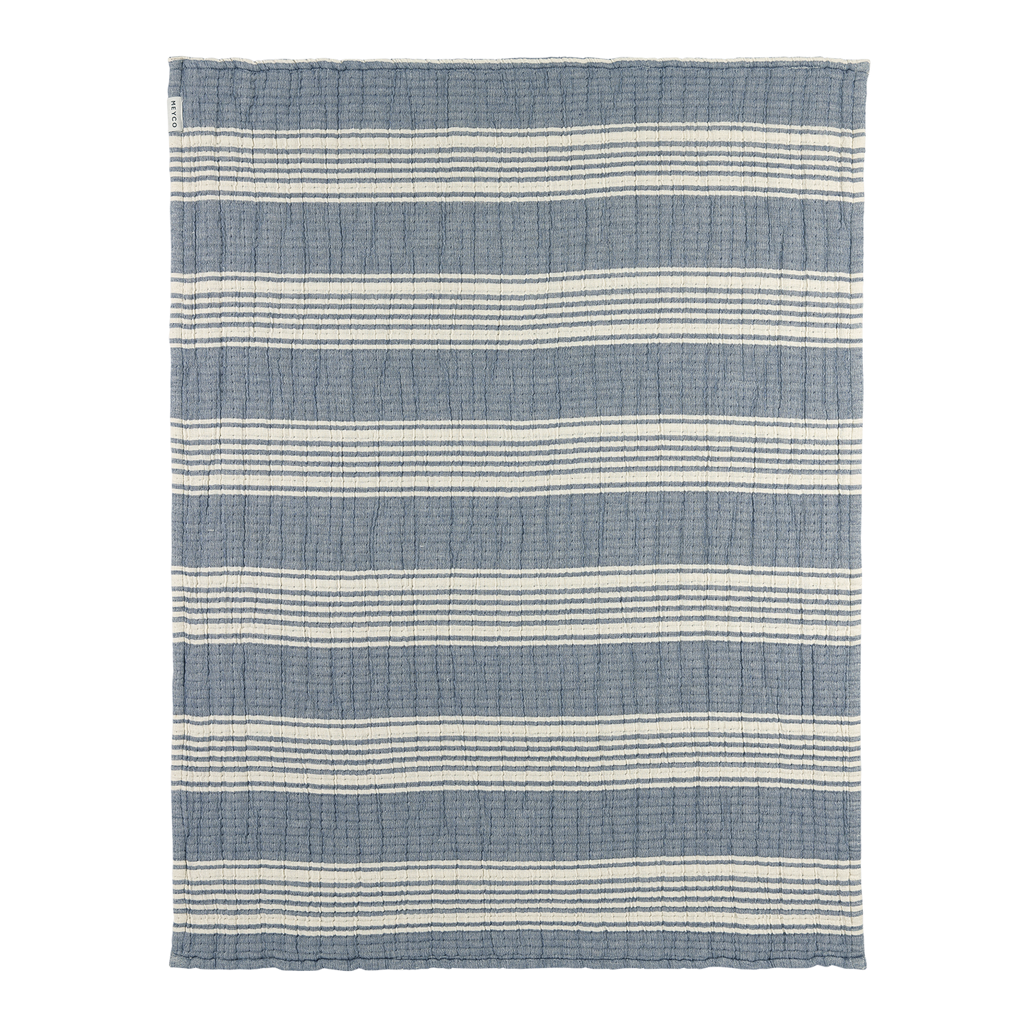 Meyco Decke vorgewaschen musselin jacquard Stripe Indigo