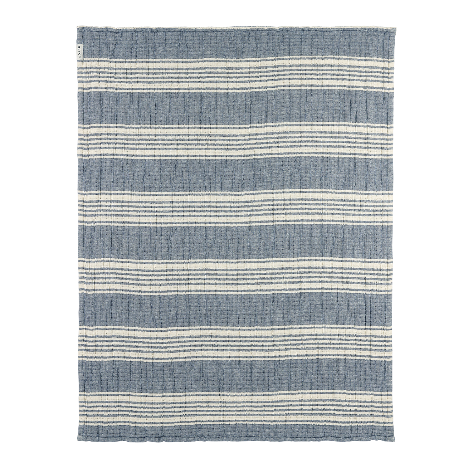 Meyco Decke vorgewaschen musselin jacquard Stripe Indigo
