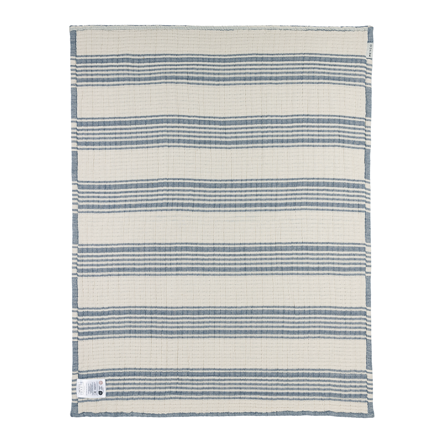Meyco Decke vorgewaschen musselin jacquard Stripe Indigo