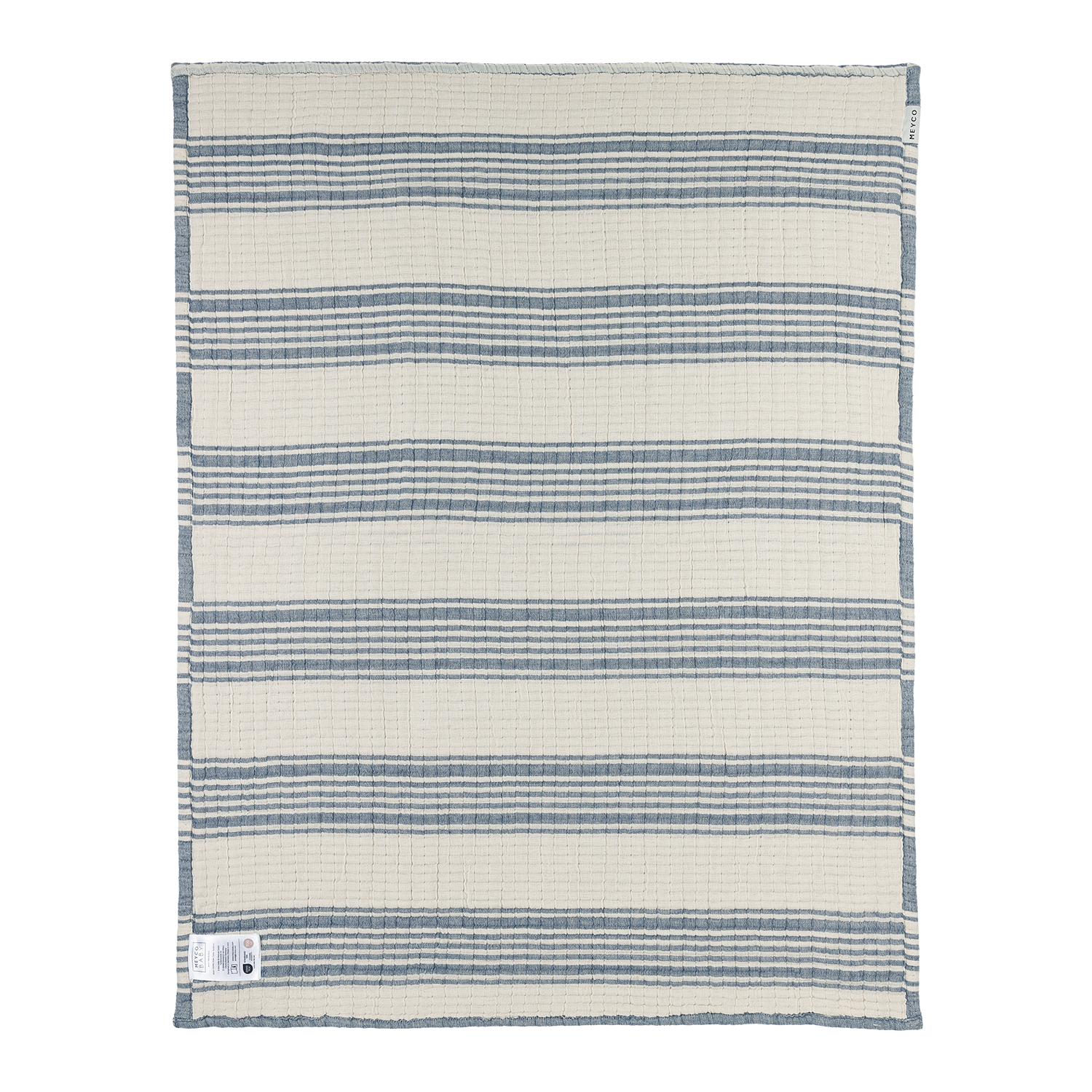 Meyco Decke vorgewaschen musselin jacquard Stripe Indigo