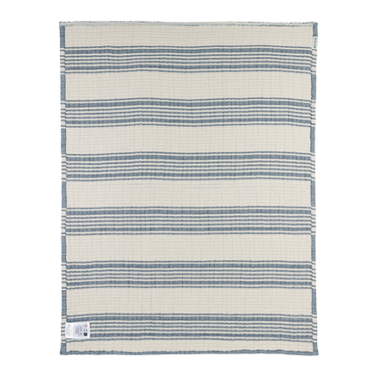 Meyco Decke vorgewaschen musselin jacquard Stripe Indigo