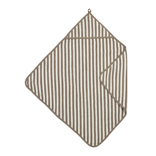 Meyco Kapuzentücher frottee jacquard Fat Stripe Taupe Studio