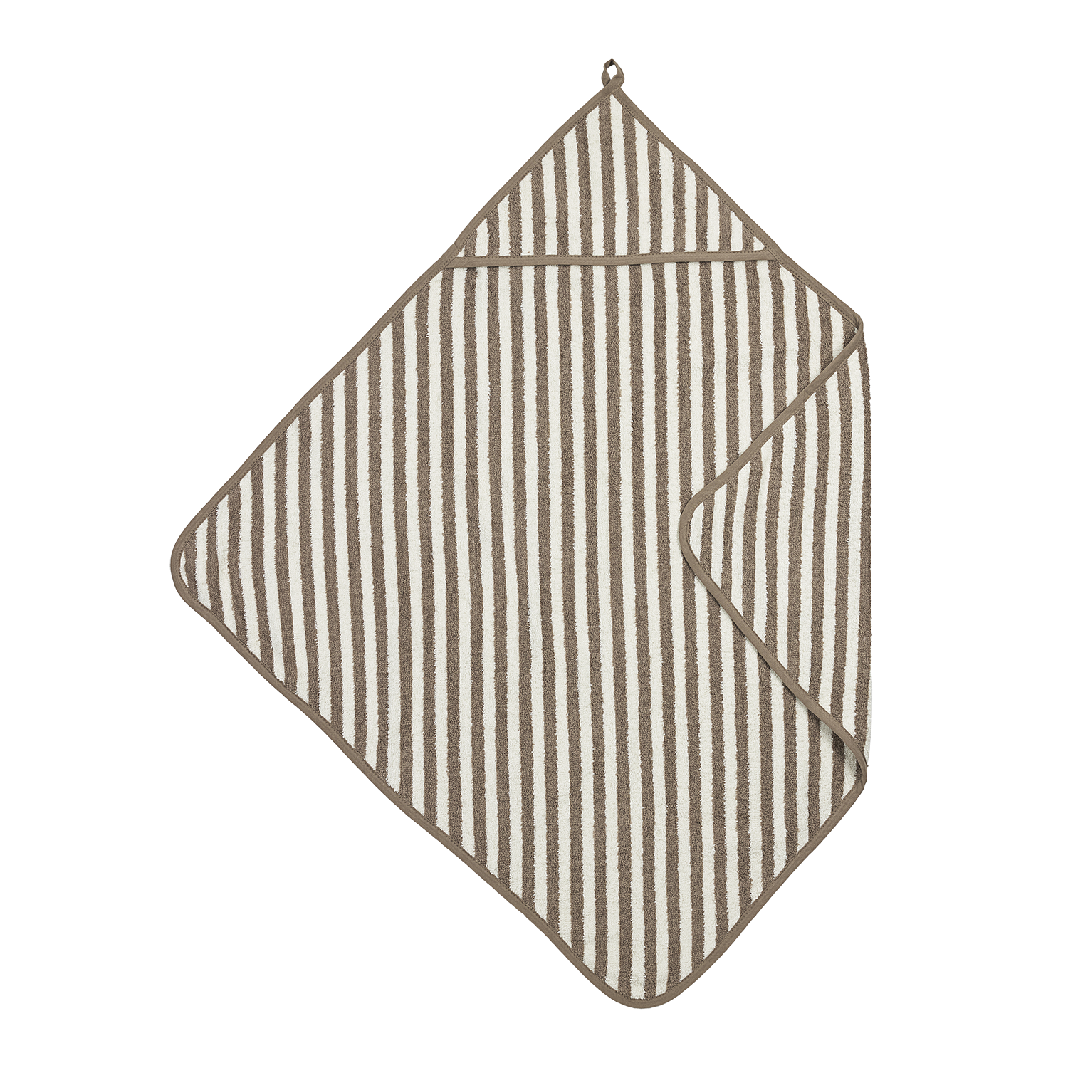 Meyco Kapuzentücher frottee jacquard Fat Stripe Taupe Studio