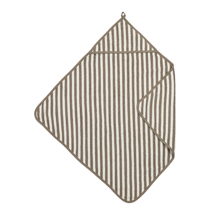 Meyco Kapuzentücher frottee jacquard Fat Stripe Taupe