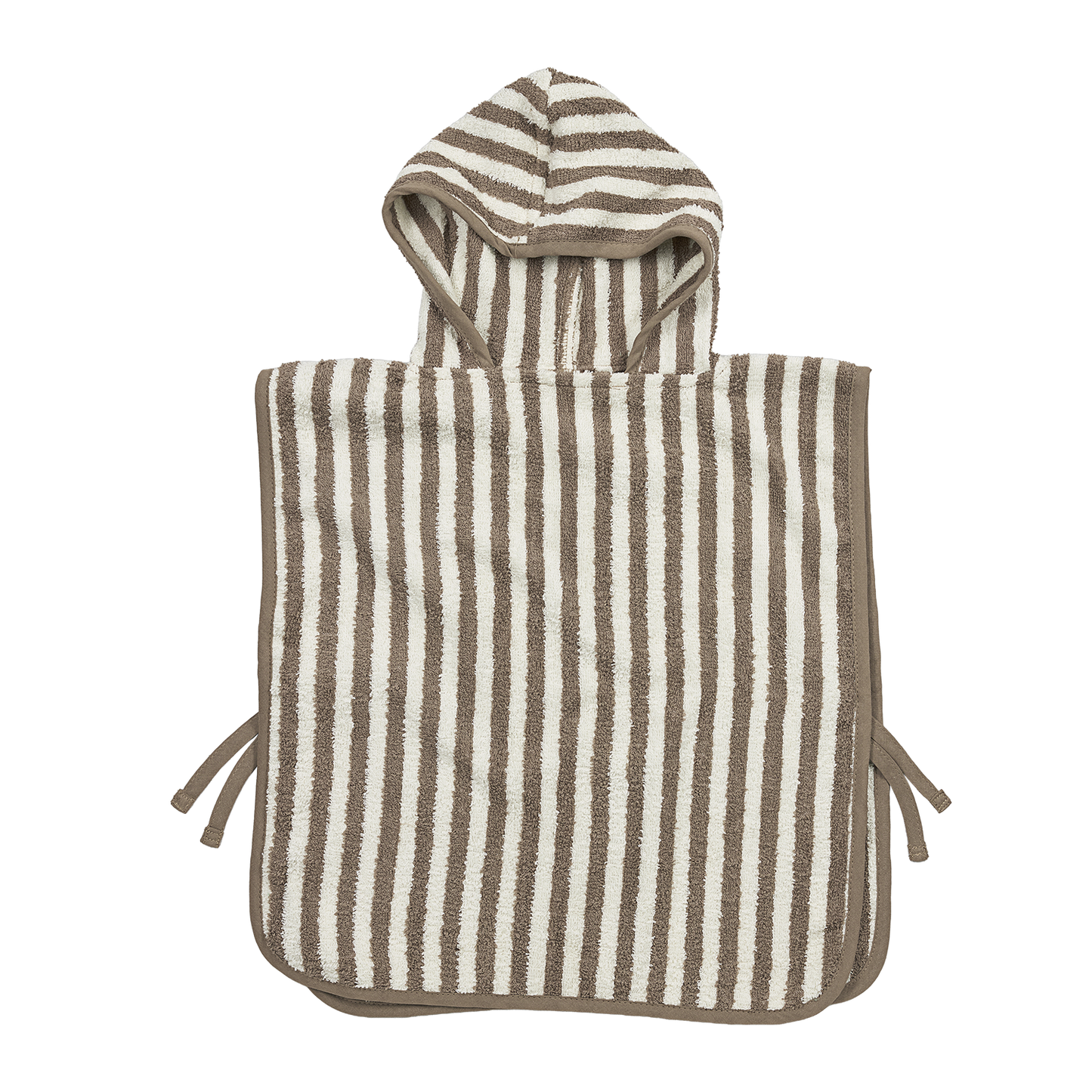 Meyco Badeponcho frottee jacquard Fat Stripe Taupe Studio