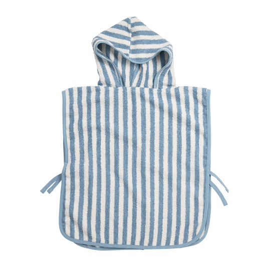 Meyco Badeponcho frottee jacquard Fat Stripe Jeans Blue Studio