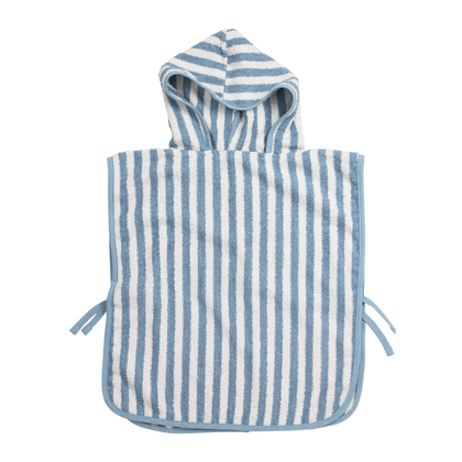 Meyco Badeponcho frottee jacquard Fat Stripe Jeans Blue