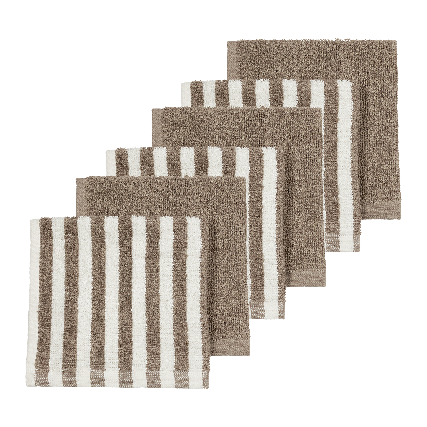 Meyco Spucktücher frottee jacquard Fat Stripe Taupe Studio