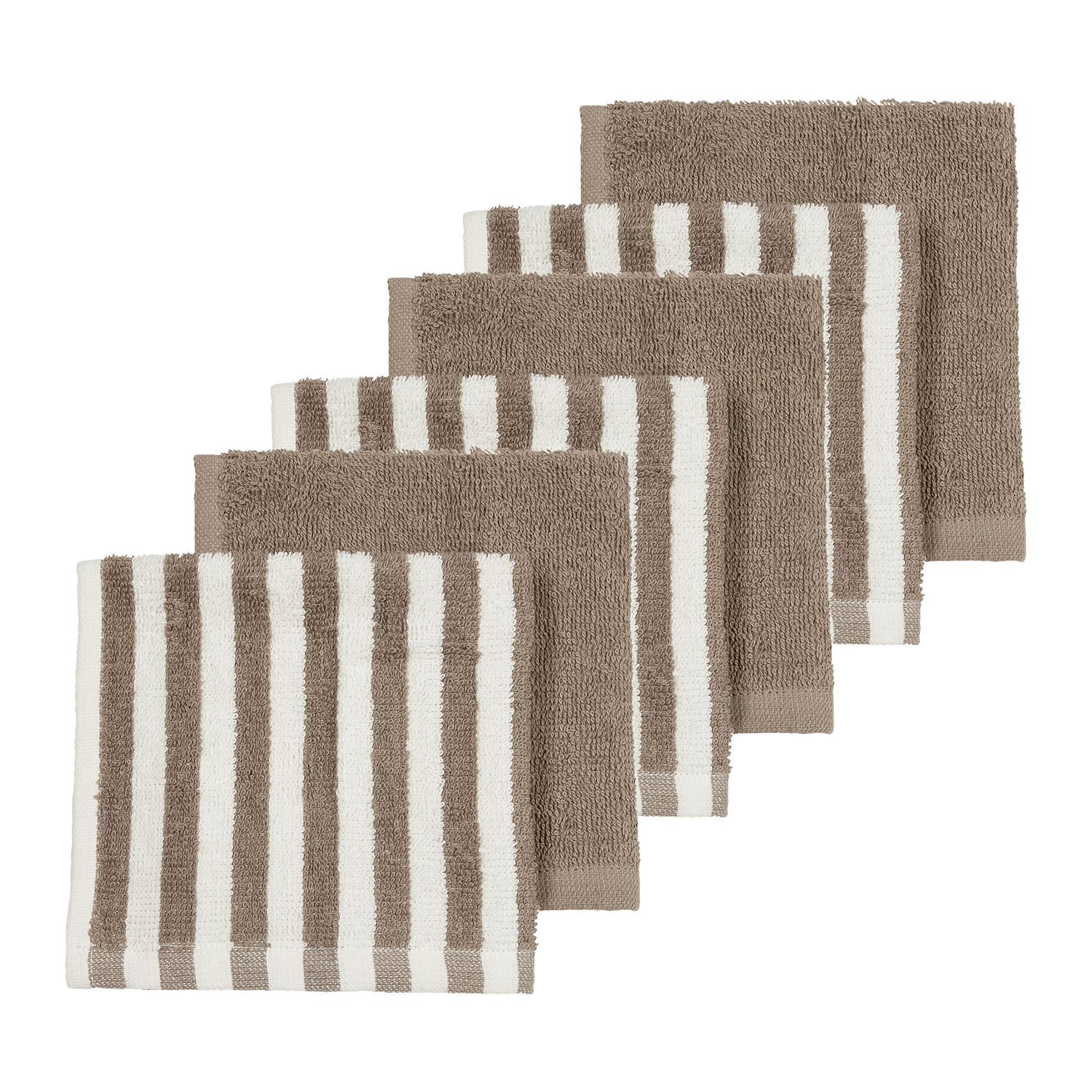 Meyco Spucktücher frottee jacquard Fat Stripe Taupe Studio