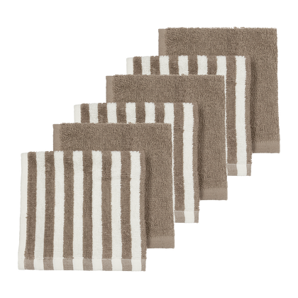 Meyco Spucktücher frottee jacquard Fat Stripe Taupe