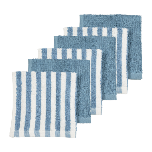 Meyco Spucktücher frottee jacquard Fat Stripe Jeans Blue Studio