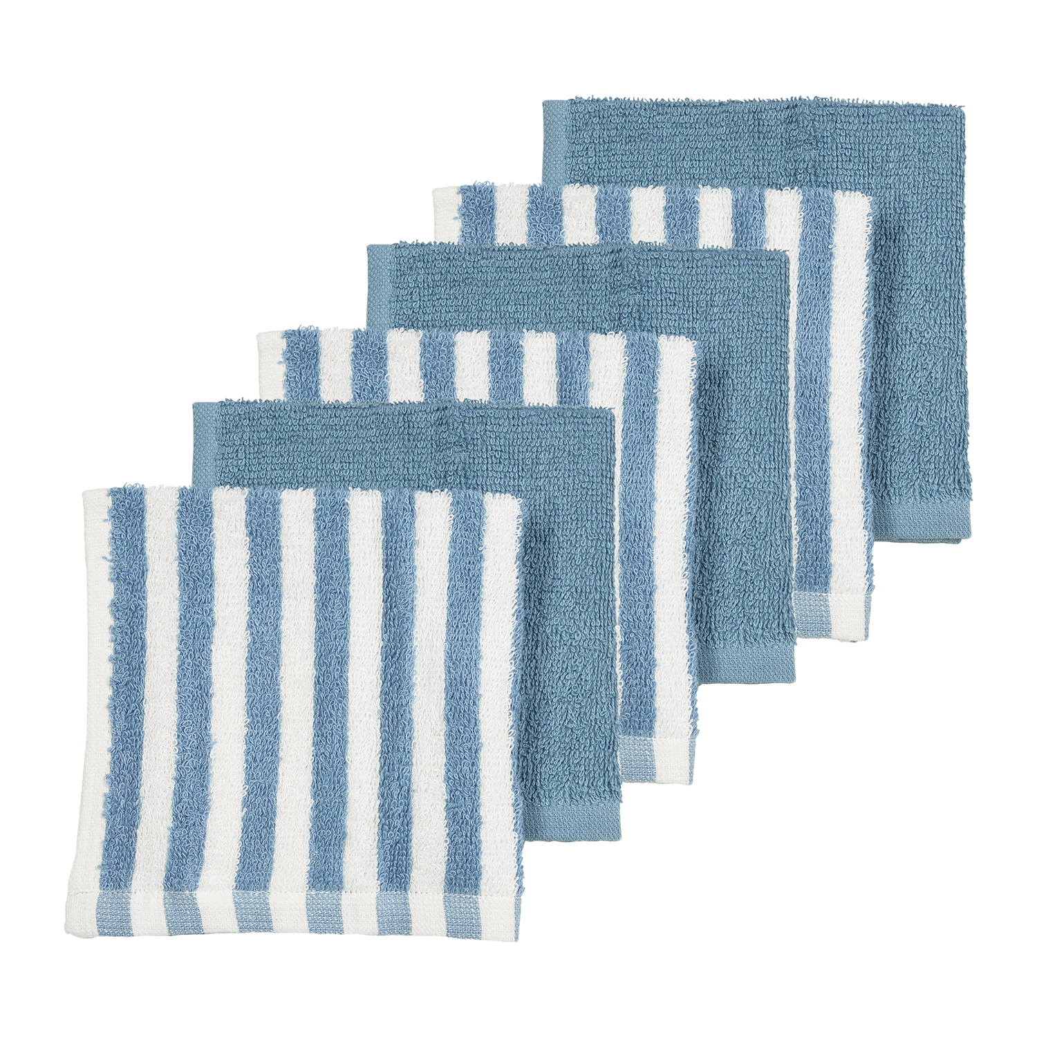 Meyco Spucktücher frottee jacquard Fat Stripe Jeans Blue Studio