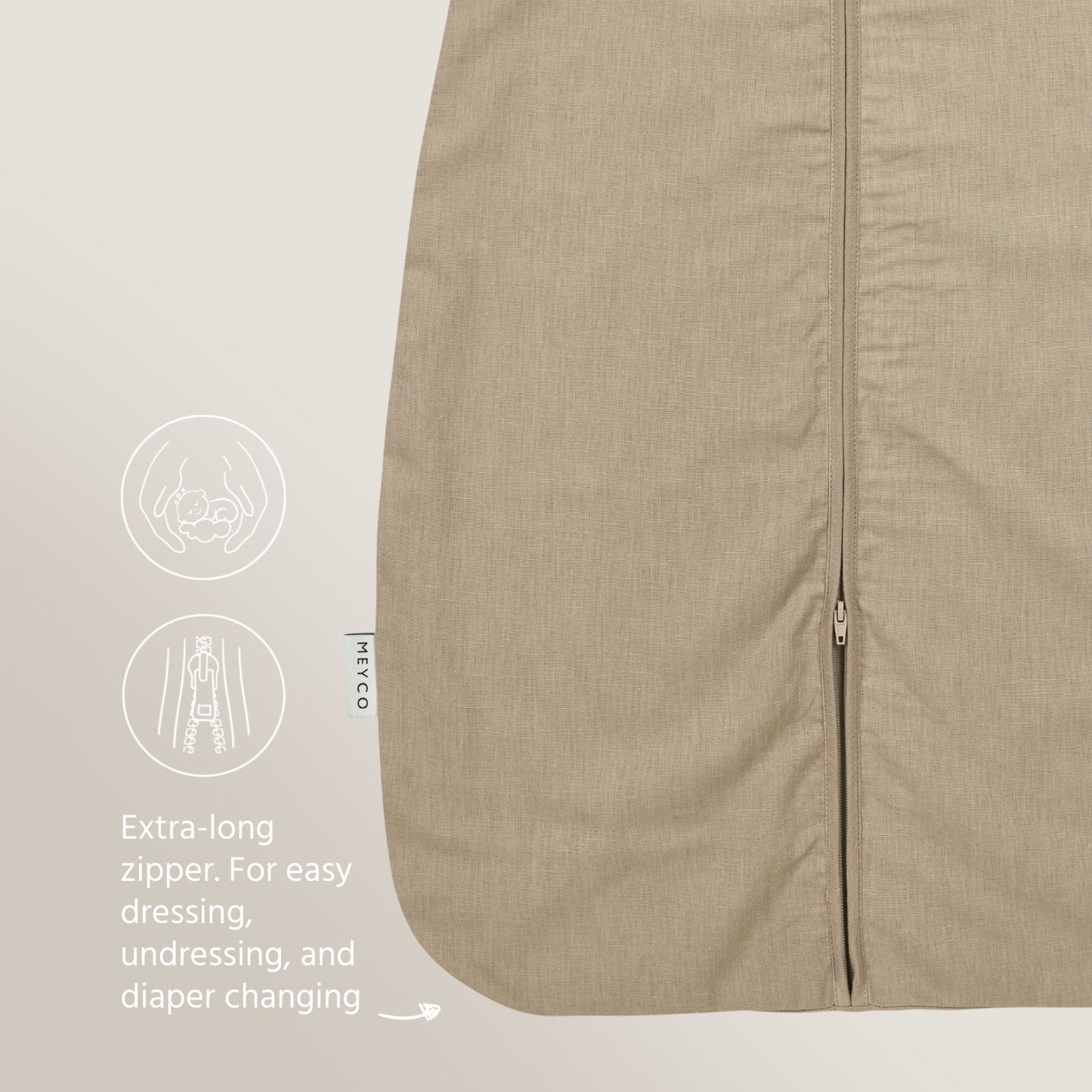 Meyco Schlafsack ungefüttert Leinen Taupe