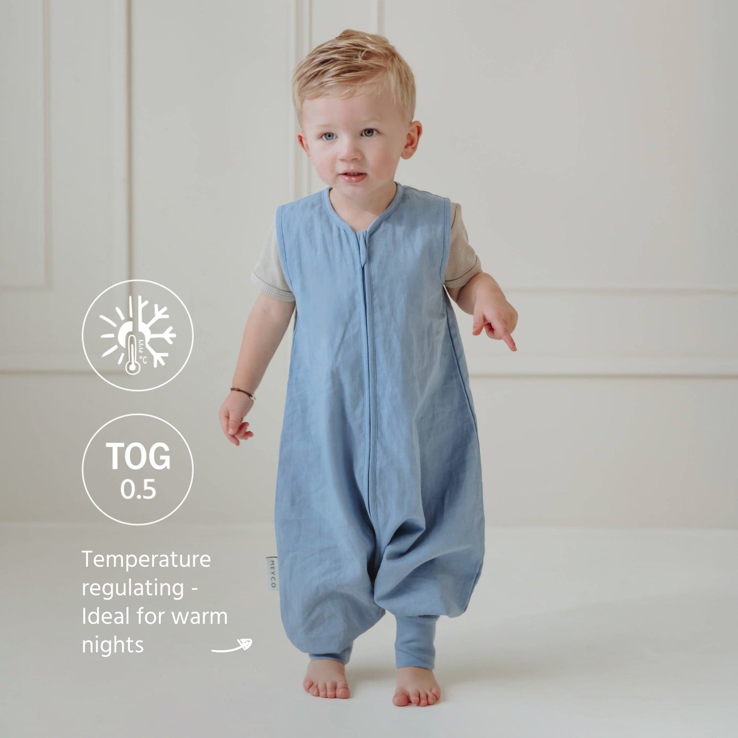 Meyco Schlafsack Jumper ungefüttert Leinen Jeans Blue