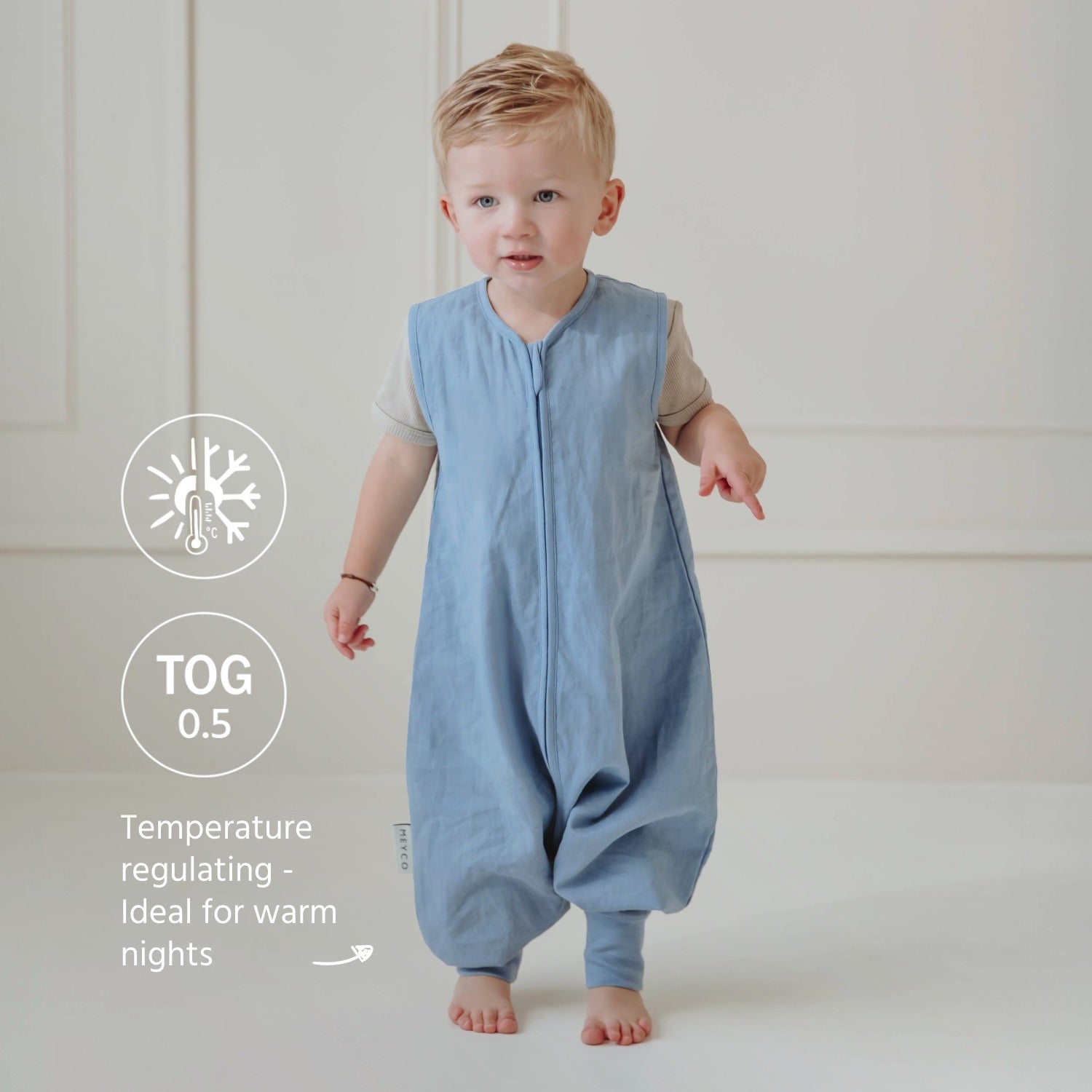Meyco Schlafsack Jumper ungefüttert Leinen Jeans Blue