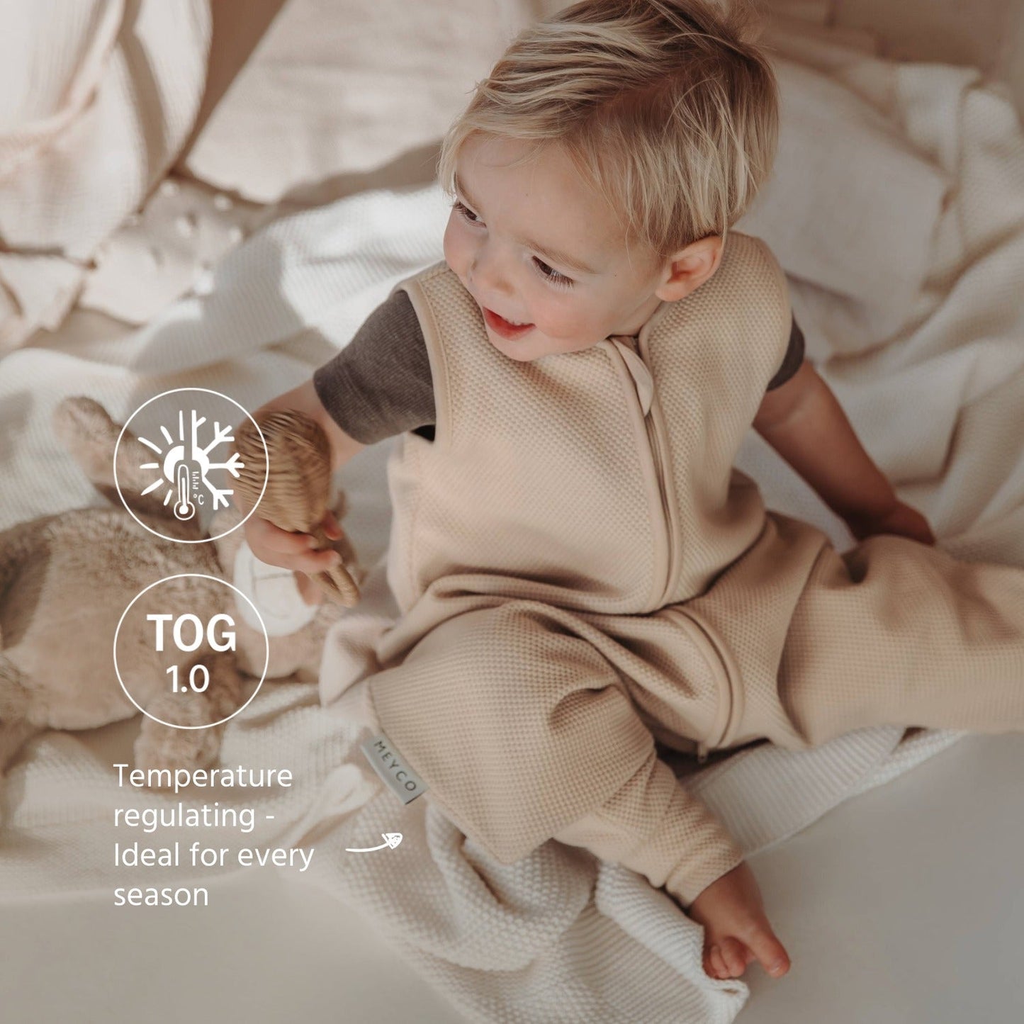 Meyco Schlafsack jumper ungefüttert Classic Sand