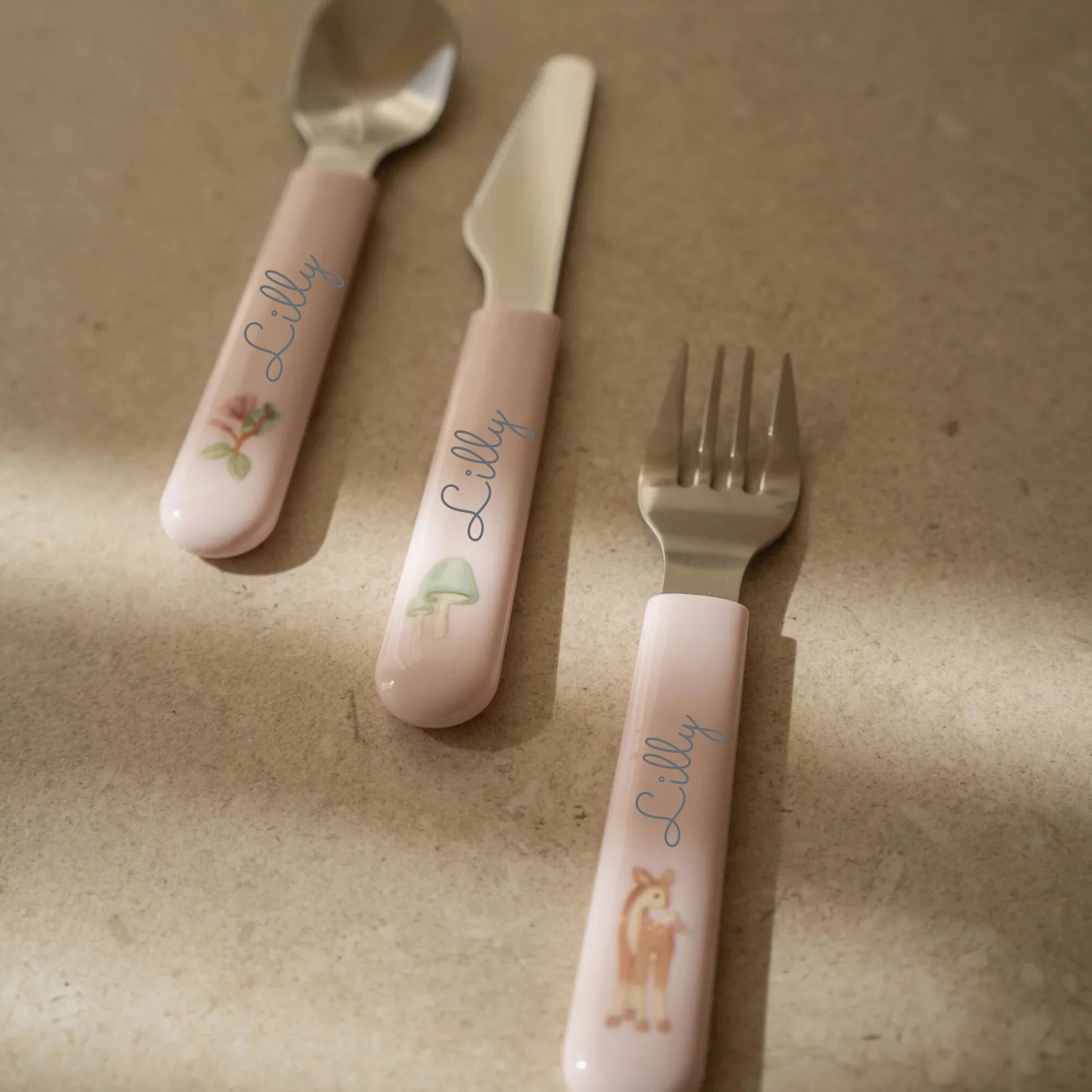 Little Dutch rosa Kinder Besteck Set Mio Mepal 3er Set - Fairy Garden Anwendung