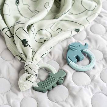 Done by Deer Beißring 2er Set deer friends green blue mit Verpackung