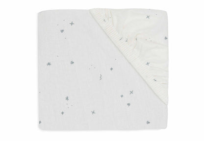 Jollein Spannbettlaken - Jersey - Twinkling Sea Green Studio