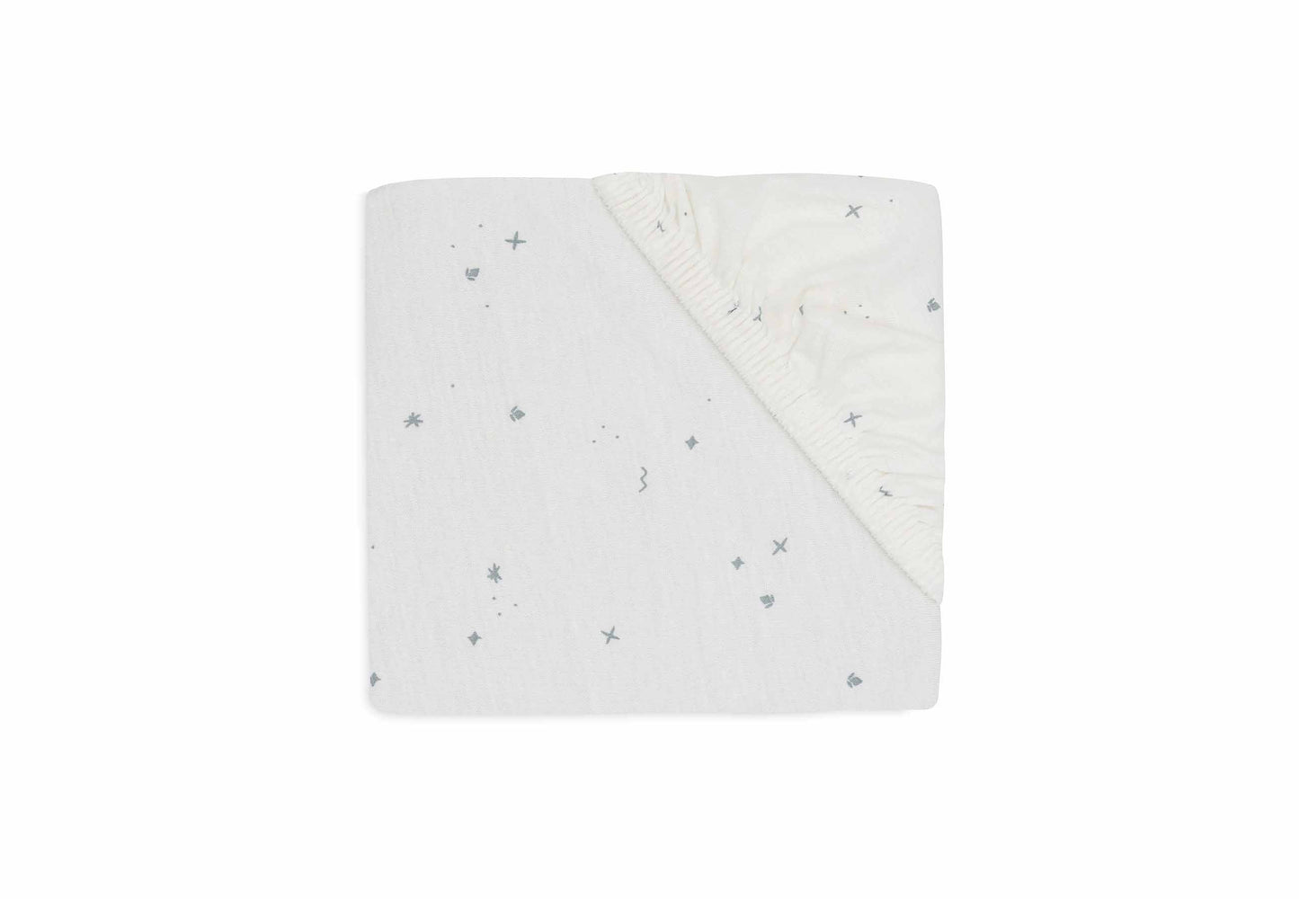 Jollein Spannbettlaken - Jersey - Twinkling Sea Green Detail
