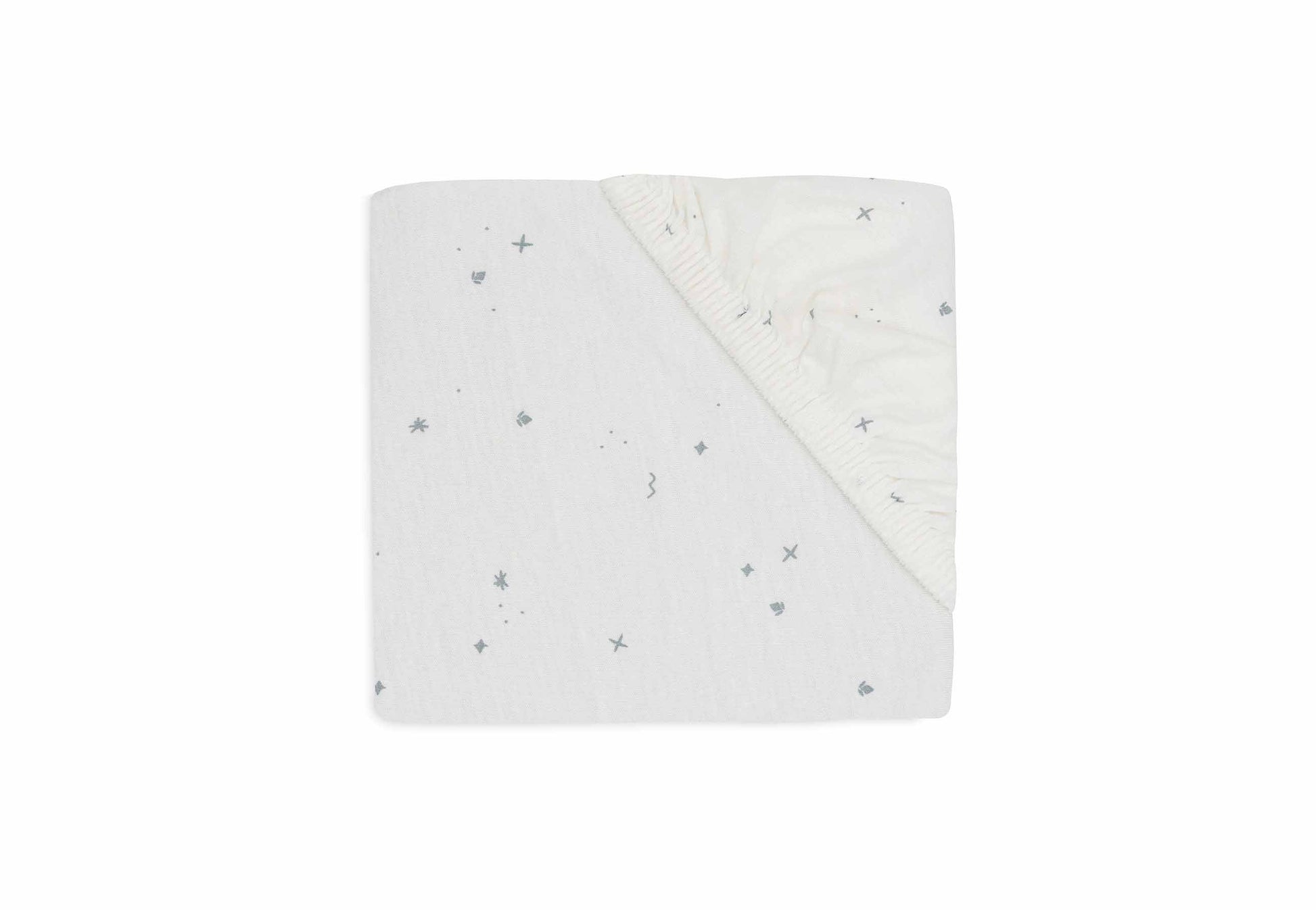 Jollein Spannbettlaken - Jersey - Twinkling Sea Green Detail
