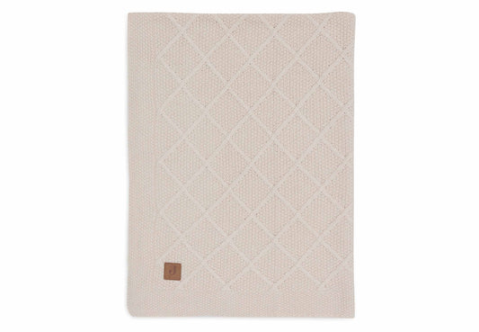 Jollein Decke - Check Knit Oatmeal Detail