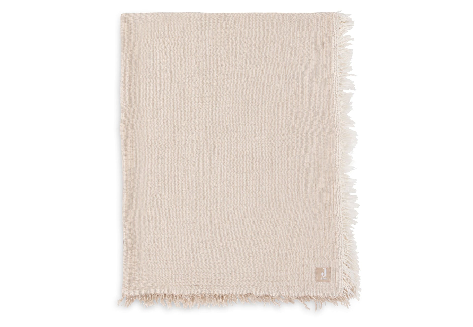 Jollein Decke - Hydrophil Fringe - Stripe Biscuit Detail