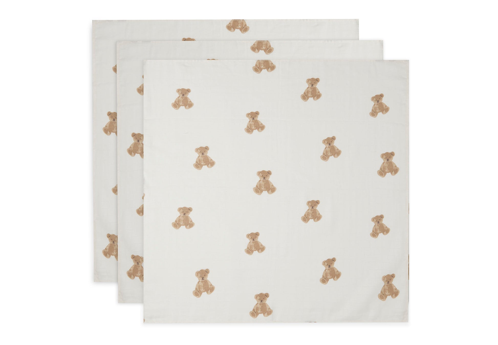 Jollein Spucktuch Hydrophil 70x70cm - Teddy Bear - 3 Stück Studio