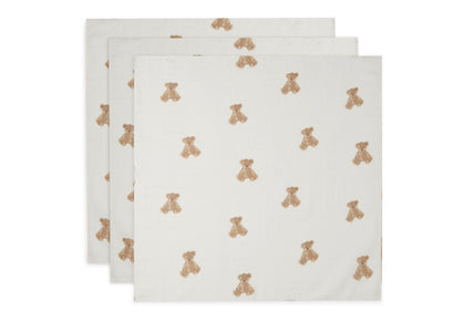 Jollein Spucktuch Hydrophil 70x70cm - Teddy Bear - 3 Stück
