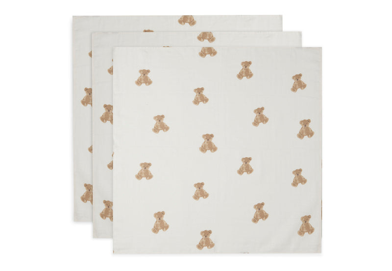 Jollein Spucktuch Hydrophil 70x70cm - Teddy Bear - 3 Stück Studio