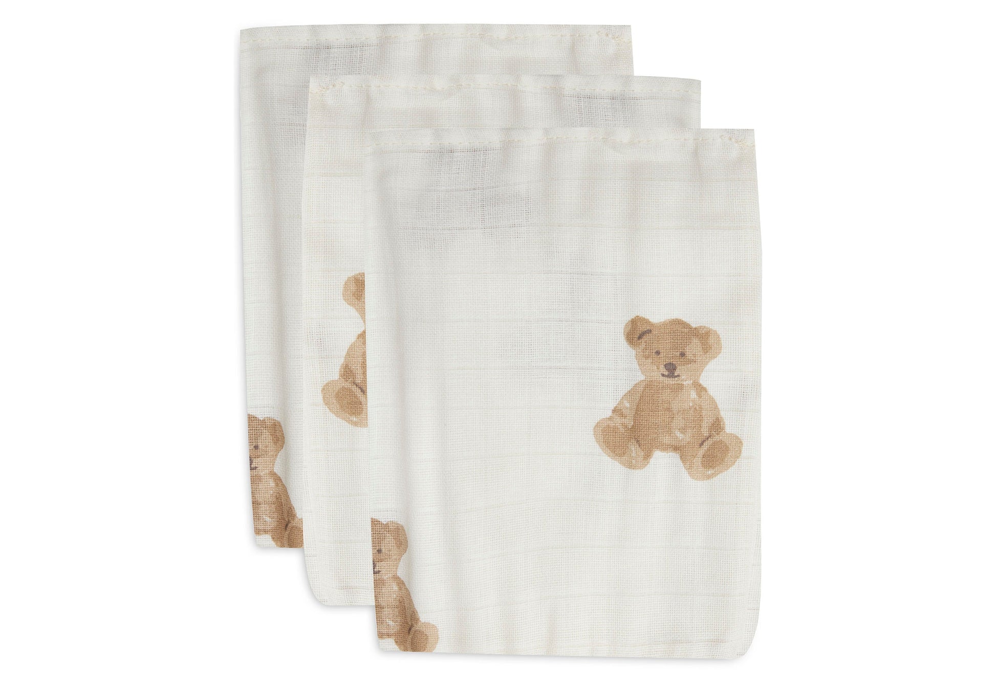 Jollein Waschlappen Hydrophill - Teddy Bear - 3 Stück Studio