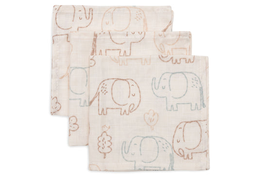 Spucktücher Hydrophil 31x31cm - Elephant Tales - 3 Stück